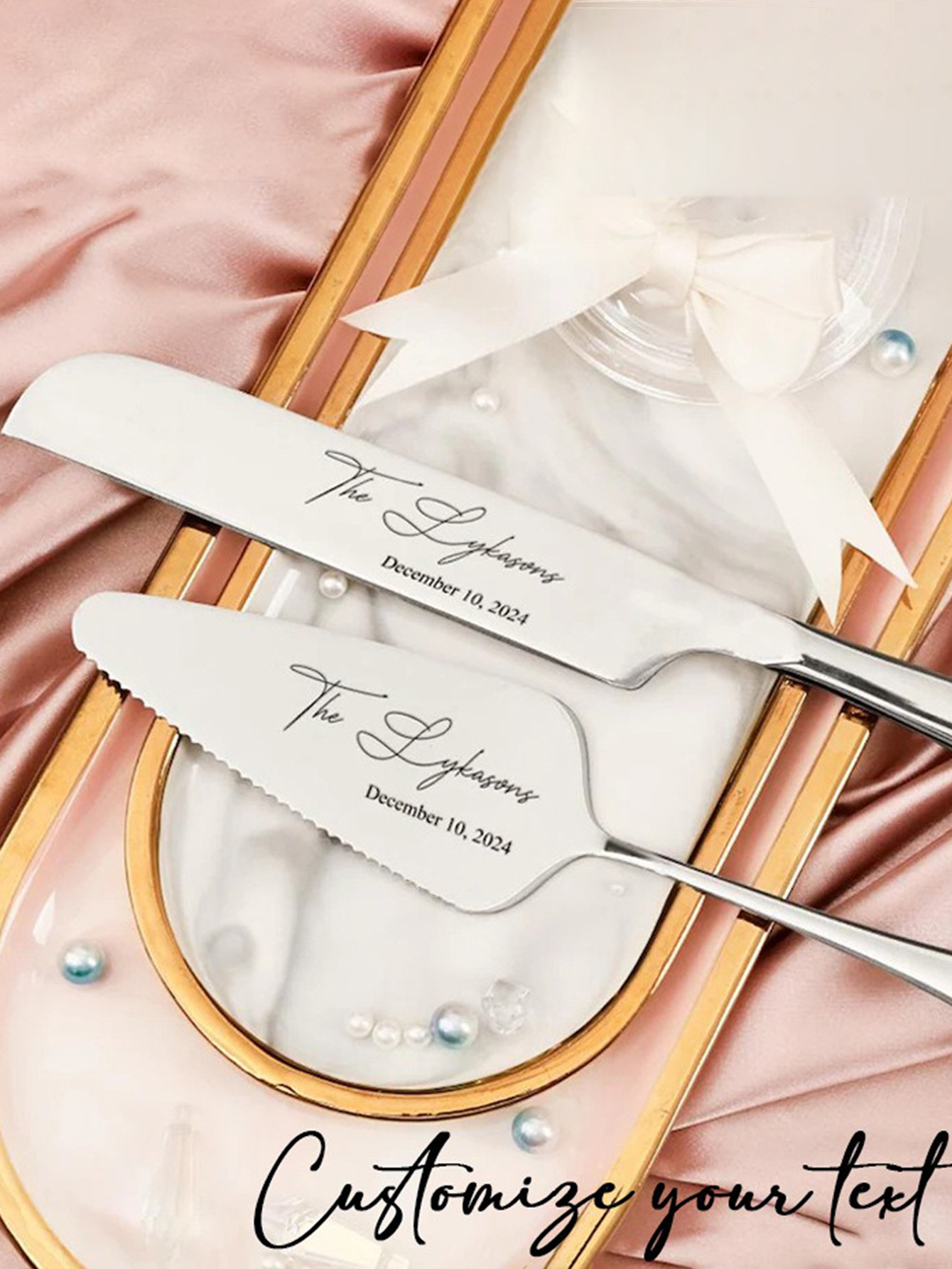 Personalized Wedding Cake Cutting Set